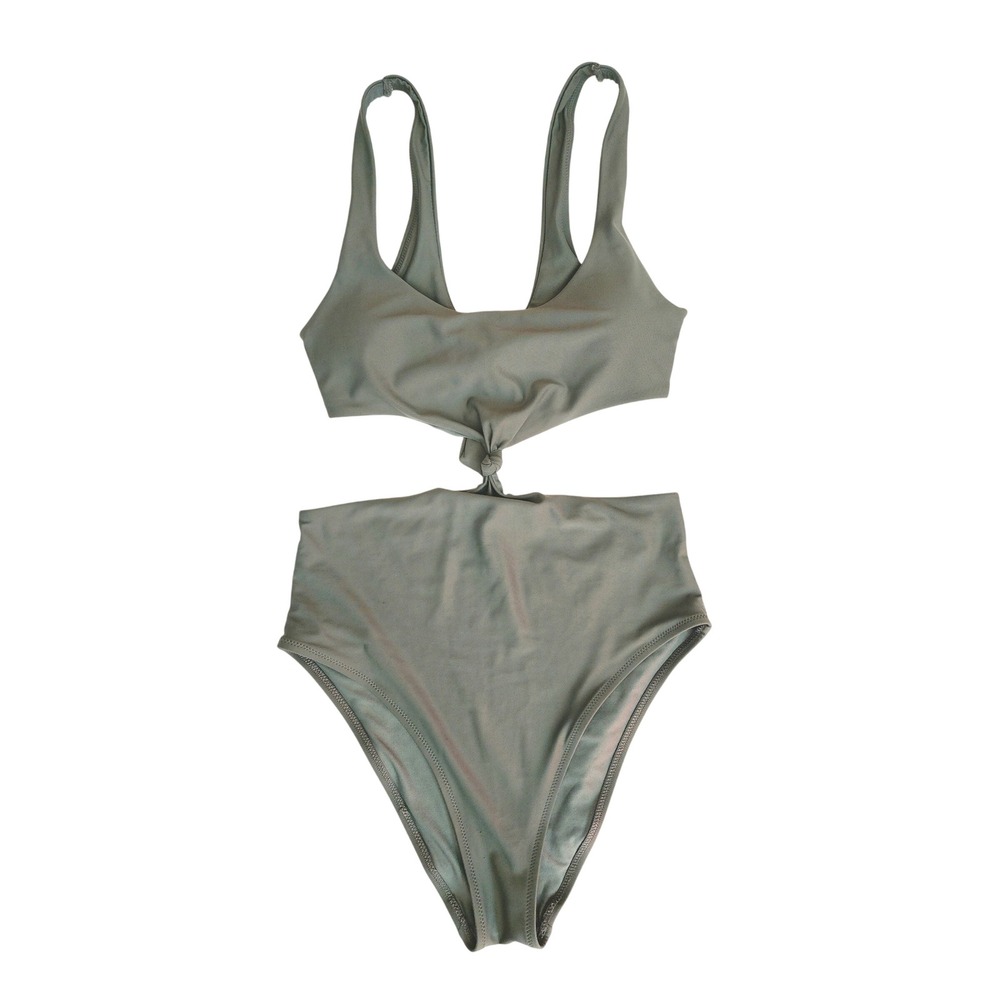 aerie Olive Green One-Piece Swimsuit with Front Knot